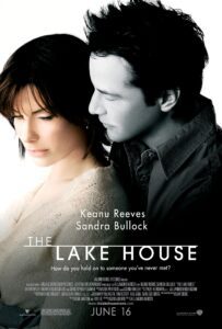 sandra bullock and keanu reeves in the lakehouse movie poster
