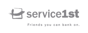 Service 1st logo in gray