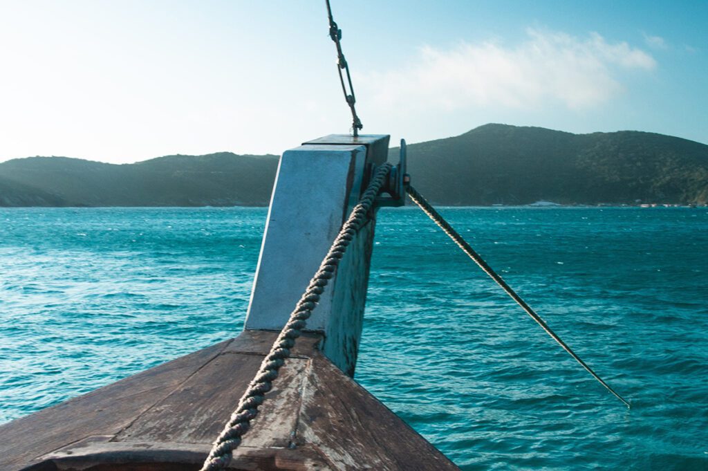 sailboat on water POV