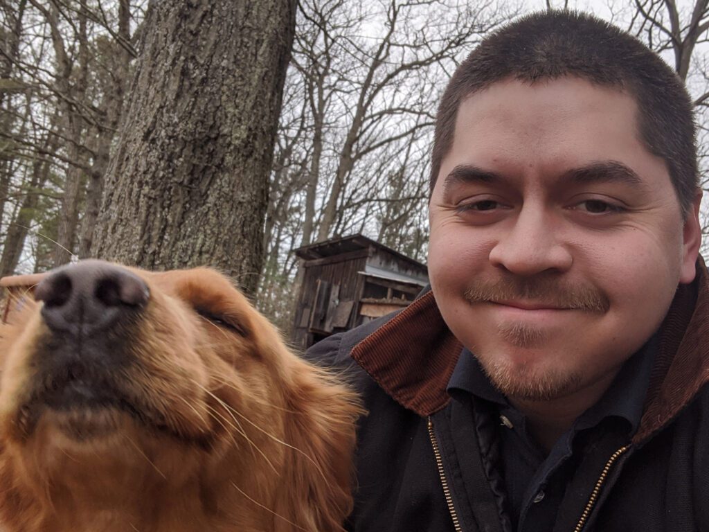 selfie of man and dog